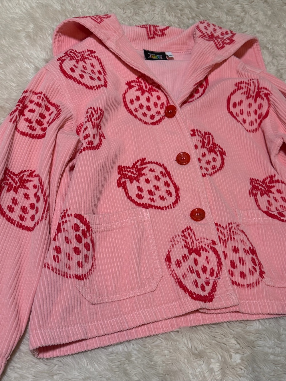 Big Bud Press Strawberry Corduroy Sailor Jacket - Size Medium - Picture 2 of 6